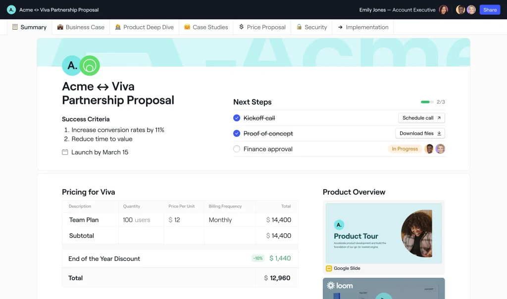 Dock as a sales enablement tool