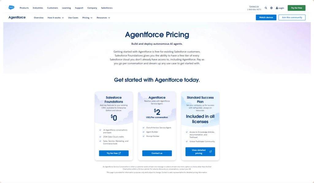 Agentforce pricing