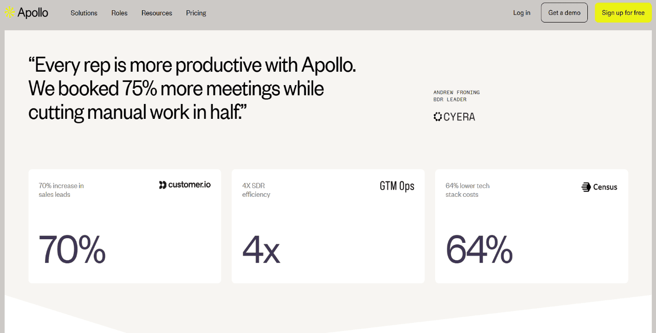 Apollo.io as one of the Cognism alternatives