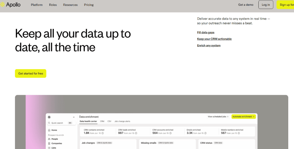 Apollo.io with linkedin crm integration