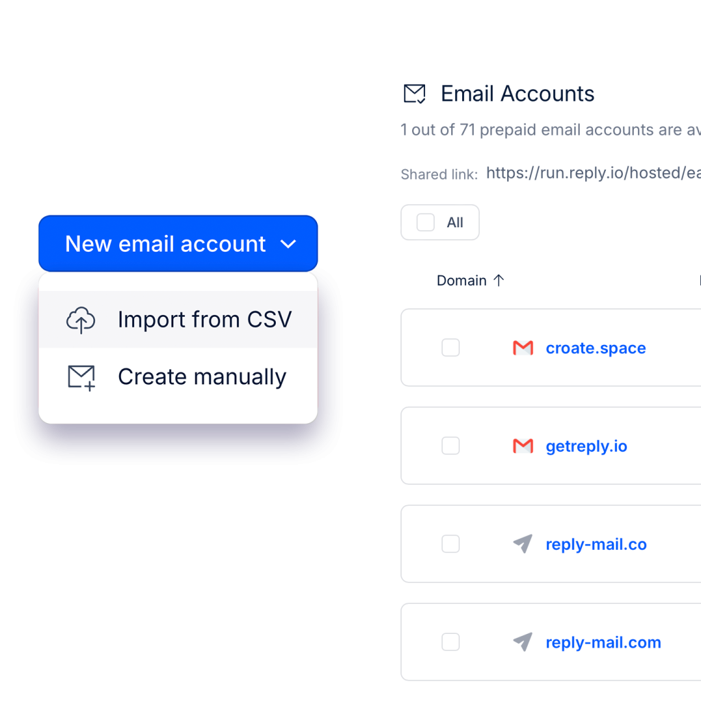 Import and manage mailboxes in bulk