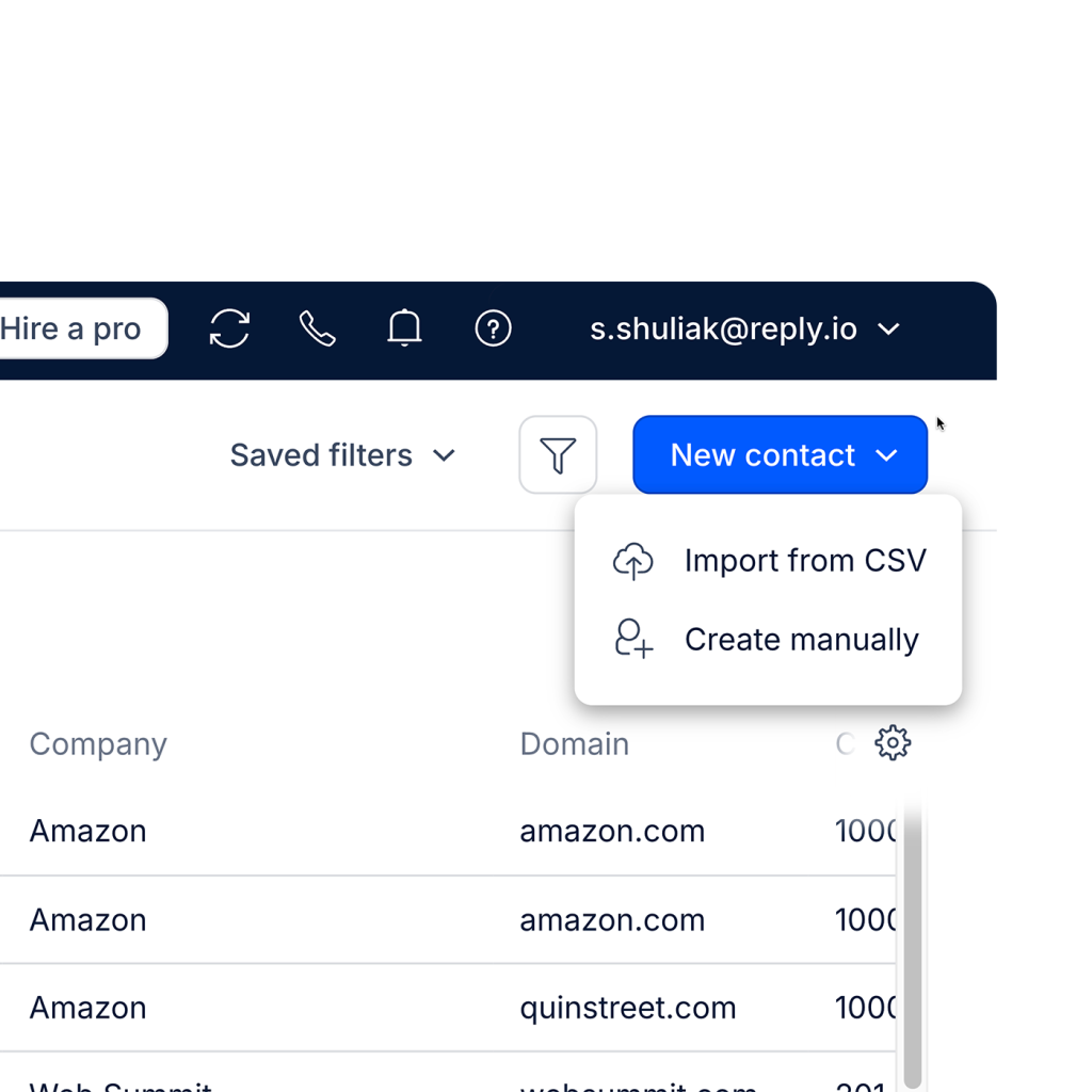 CSV import/export