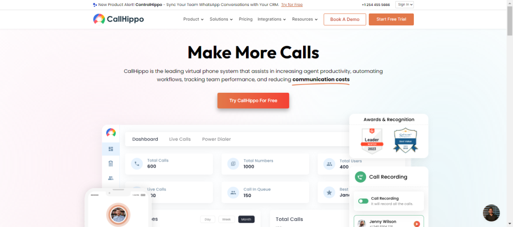 CallHippo, ferramenta de vendas grátis