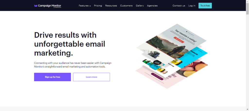 Site do Campaign Monitor