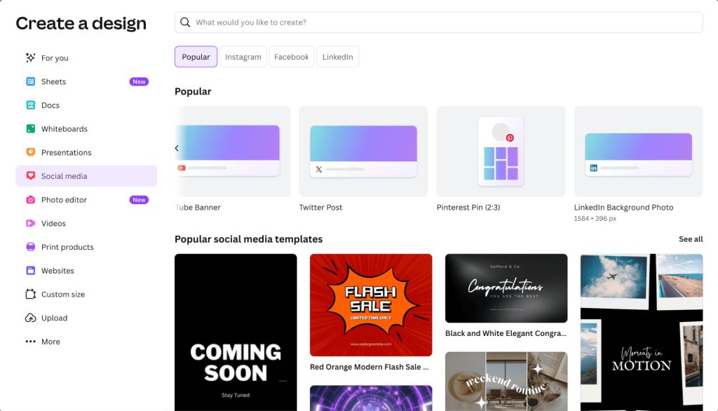 Canva, ai tools for linkedin content creation