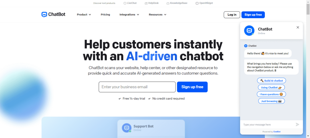 best website chat software is chatbot