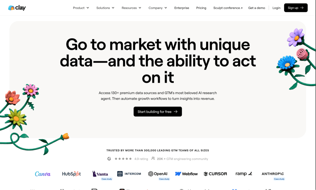 Clay as a sales acceleration software