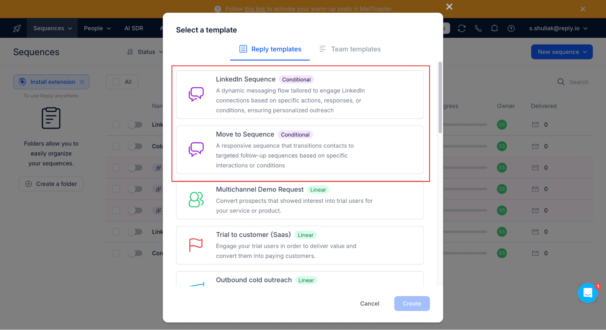 Conditional Sequence templates