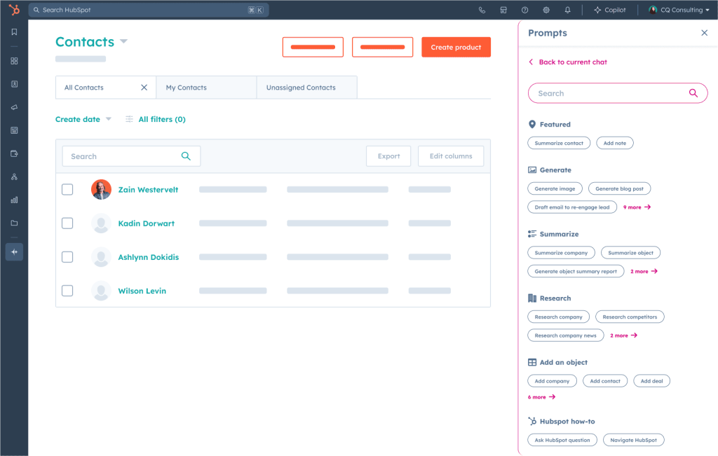 Copilot in Breeze AI HubSpot