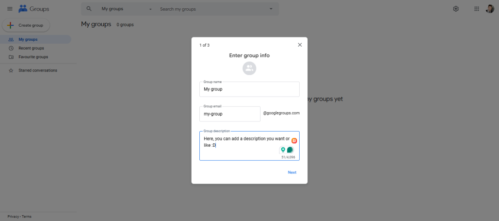 Creating group in google groups as a solution to gmail sending limits