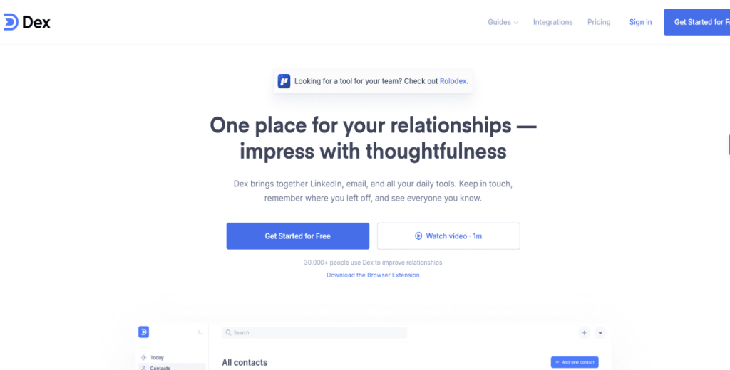 Dex as a personal CRM