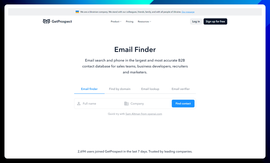 Getprospect as one of the phantombuster alternatives