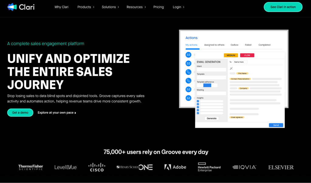 Groove as a sales acceleration software