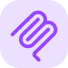 Purple looping M-shaped logo on a light lavender rounded-square background.