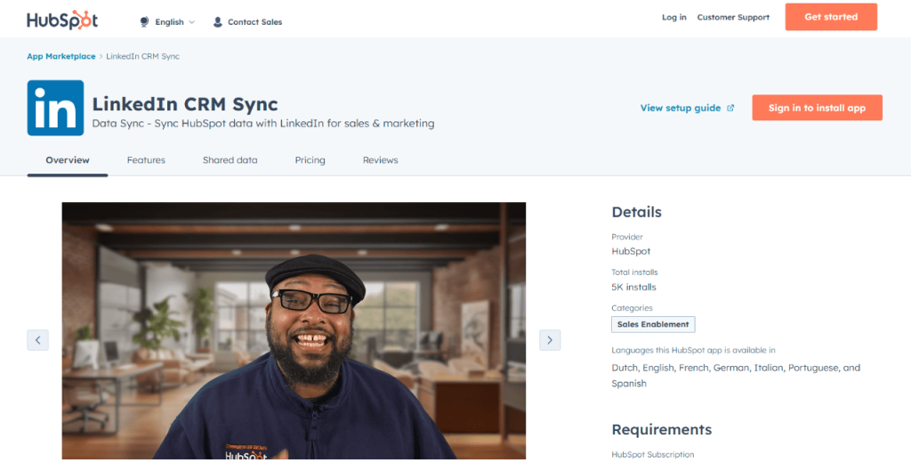 HubSpot with linkedin crm integration