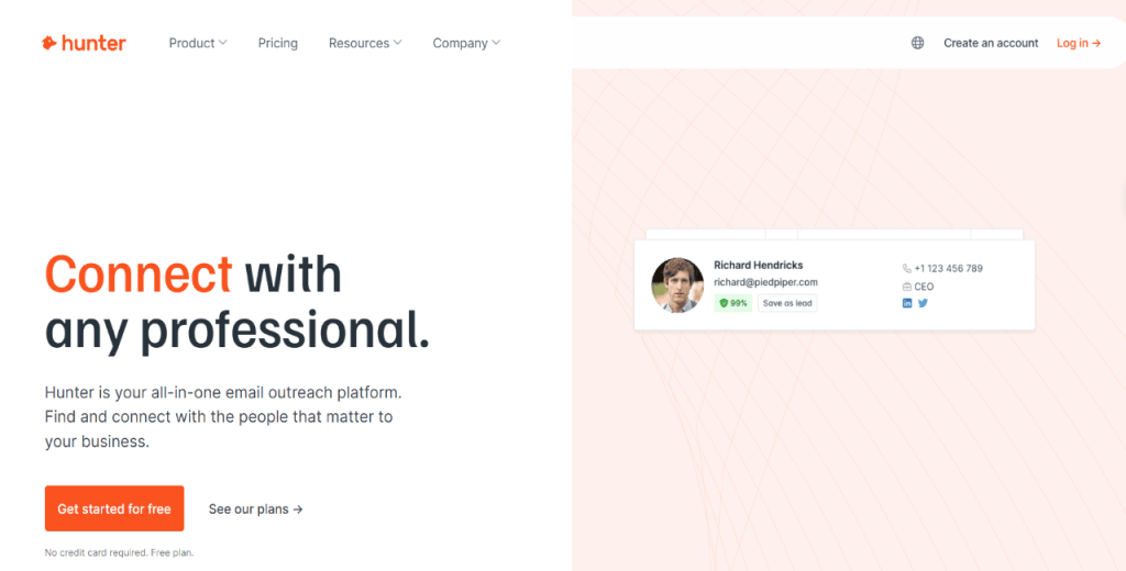 Hunter as a lead verification software