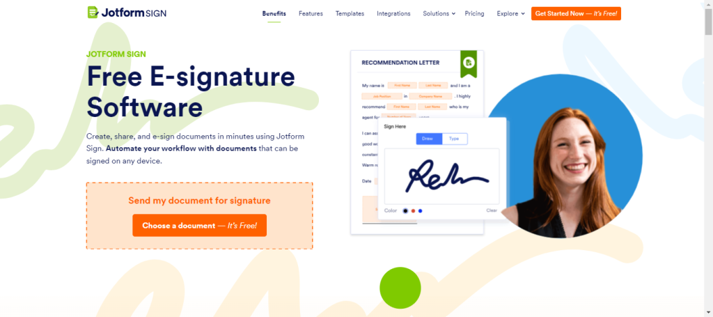 Jotform Sign, ferramenta de vendas grátis