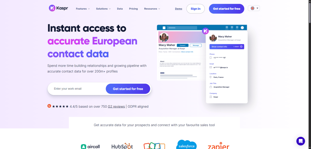 automated lead enrichment with Kaspr
