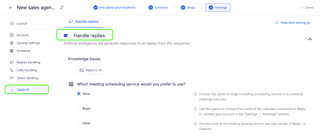 Let Jason handle replies as a part of your ai sales strategy