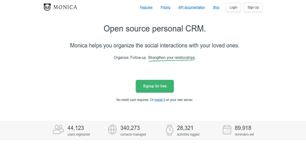 Monica as a personal CRM