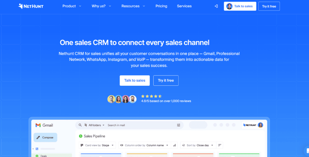 Nethunt CRM with linkedin crm integration
