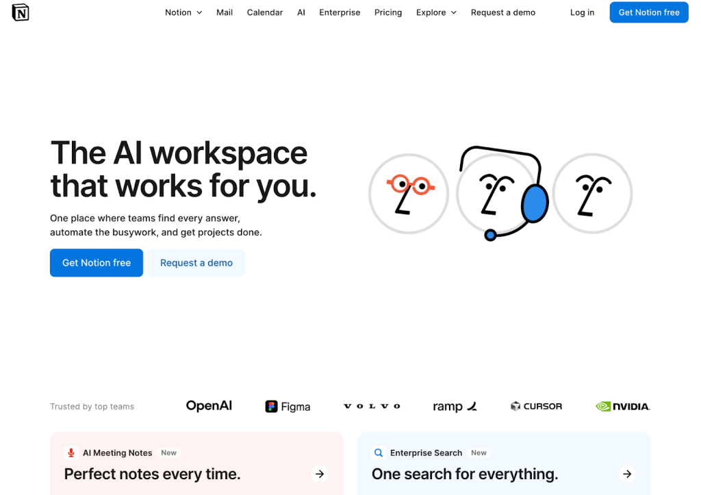 Notion, one of the ai products to sell