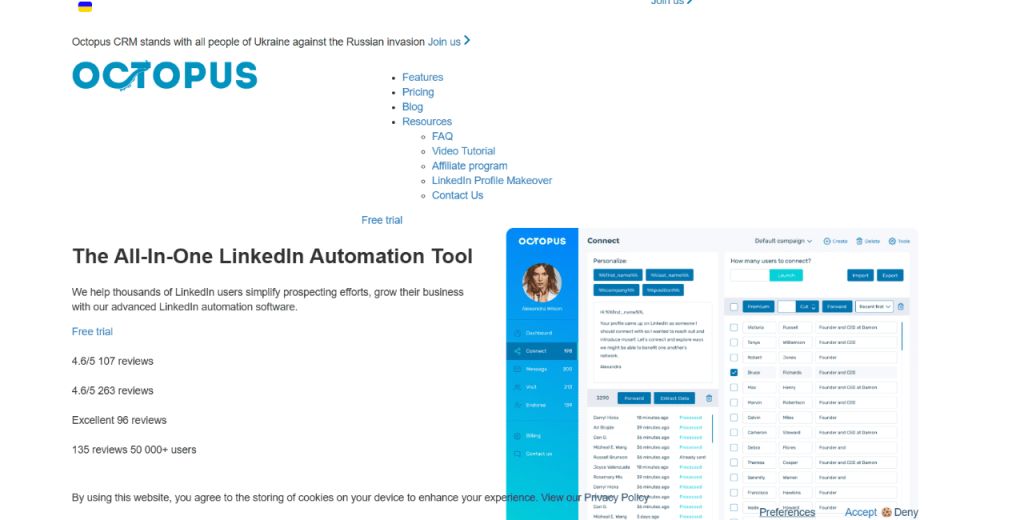 Octopus CRM with linkedin crm integration