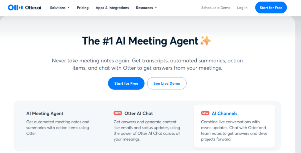 Otter.ai, best ai assistant for meetings