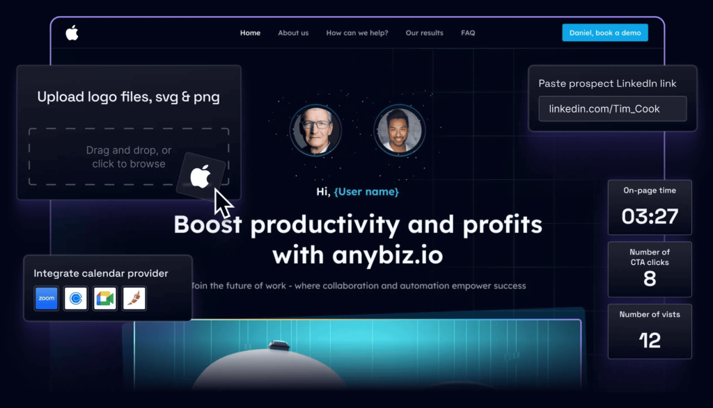 Personalized landing pages by anybiz ai reviews
