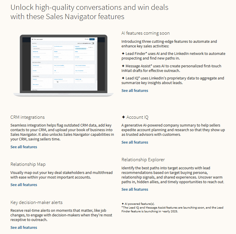 LinkedIn sales navigator as a linkedin premium account types