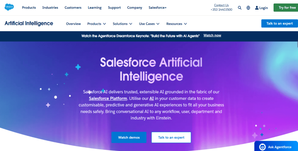 Salesforce Einstein, as an ai crm