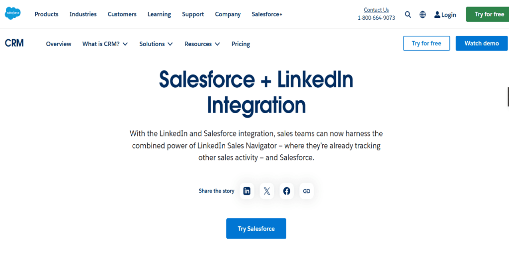 Salesforce with linkedin crm integration