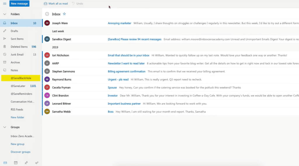 SaneBox—Best for filtering unwanted emails as an ai email proofreader