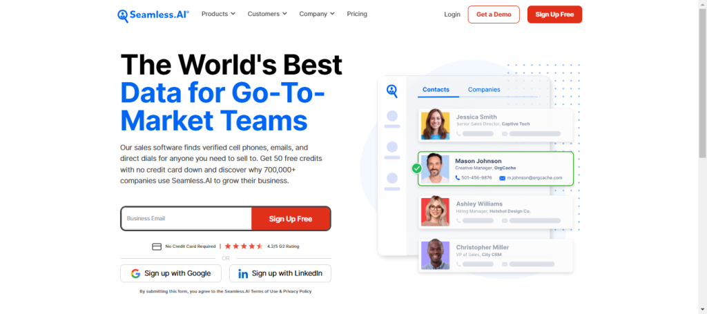 Seamless.AI, ferramenta de vendas grátis