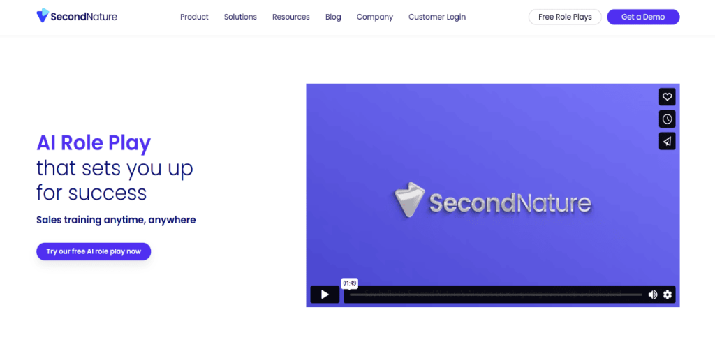 Second Nature as an ai sales coaching tool