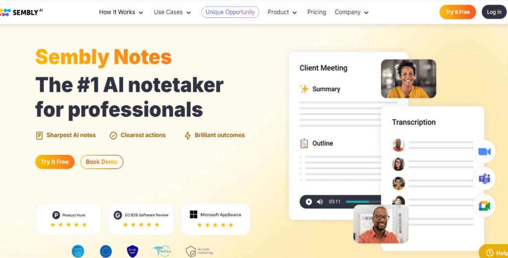 Sembly AI, best ai assistant for meetings