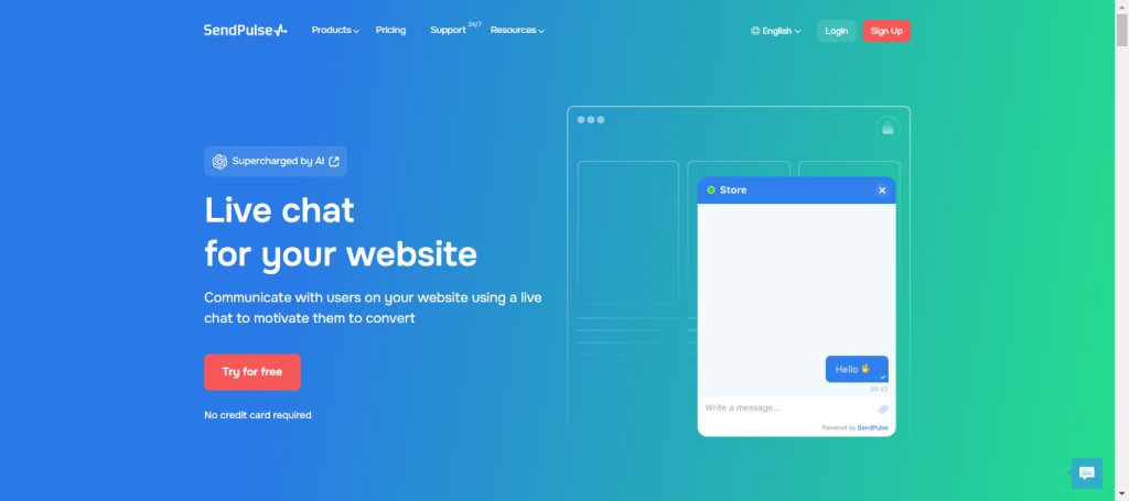 SendPulse Live Chat, ferramenta de vendas grátis