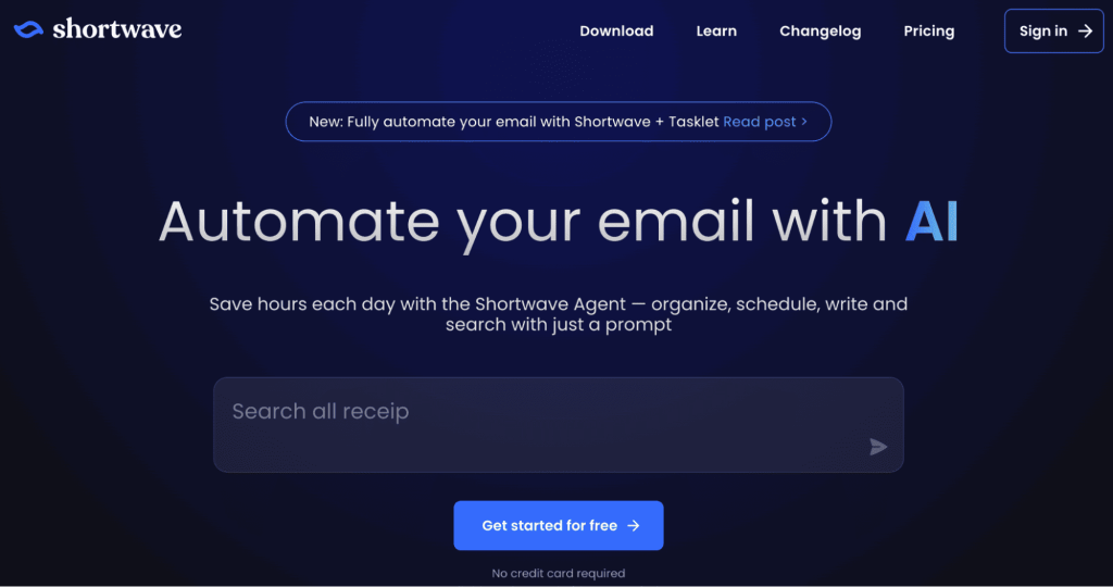 Shortwave as an AI email cleaner