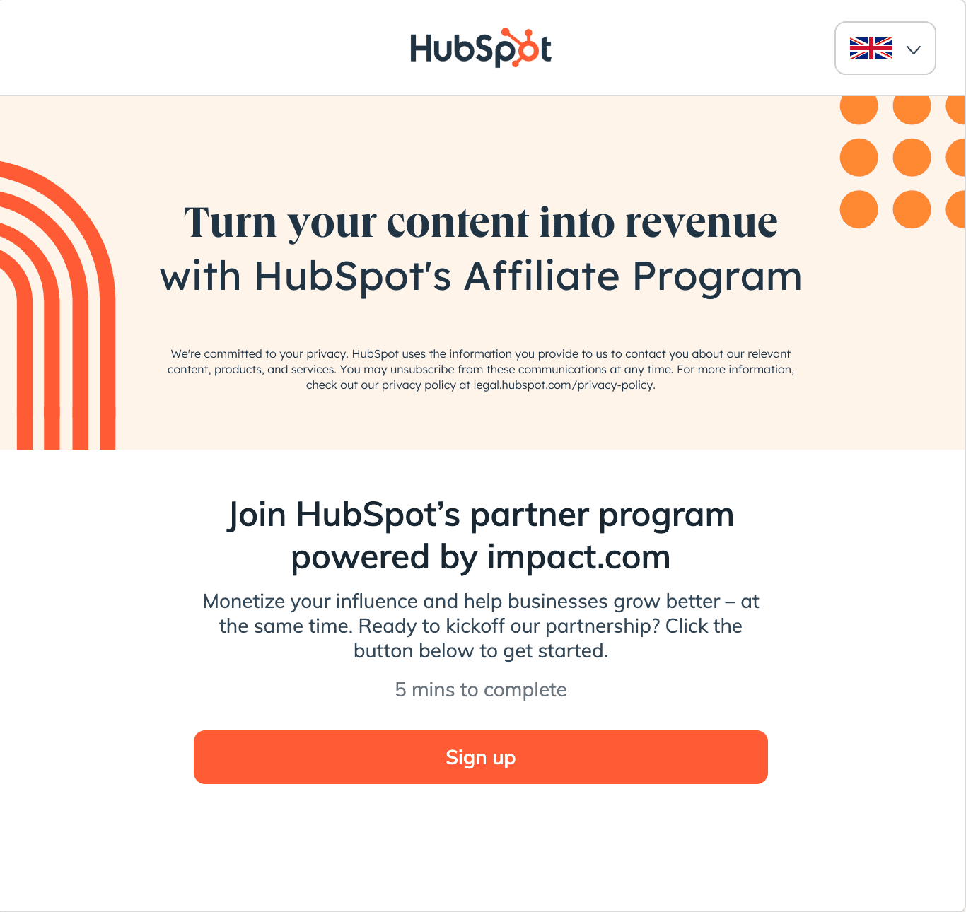 Sign up for the hubspot affiliate program commission