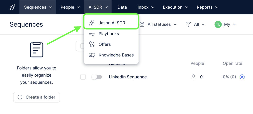 Start the setup with Jason AI SDR as a part of your ai sales strategy