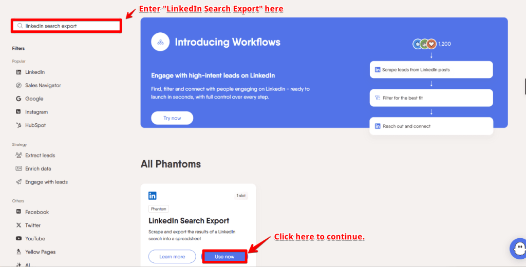 Step 2 Search for the right phantom