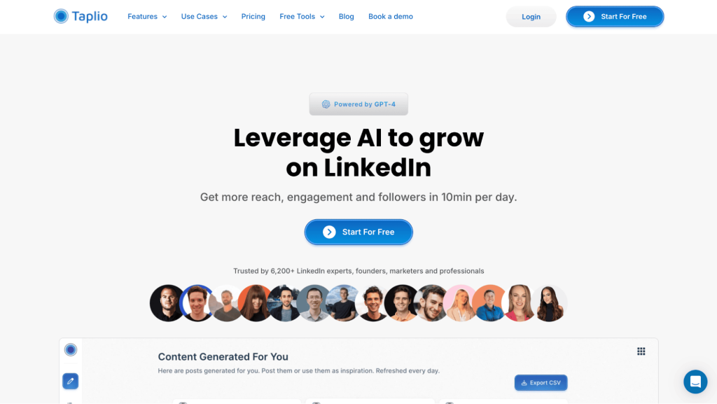 Taplio as one of the best linkedin outreach tools