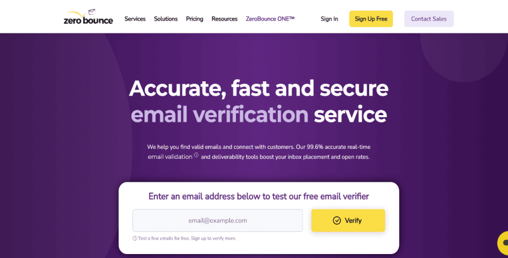 ZeroBounce as a lead verification software