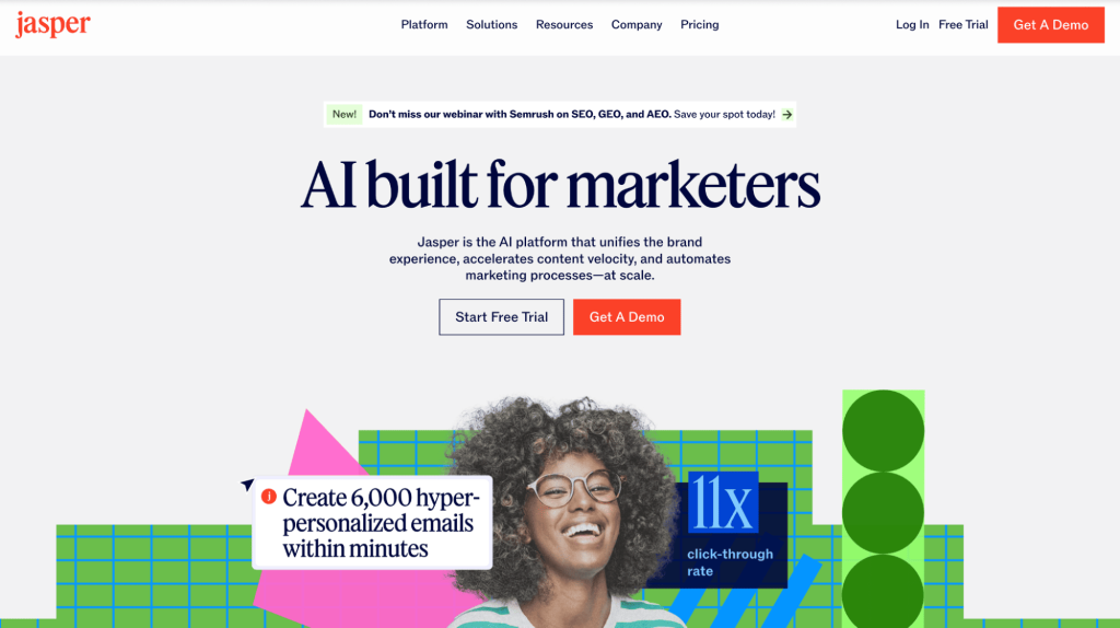 ai solutions for small business, including Jasper