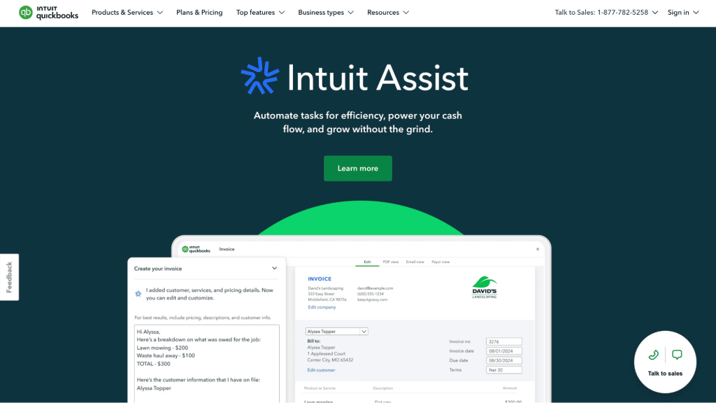 ai solutions for small business, including quickbooks