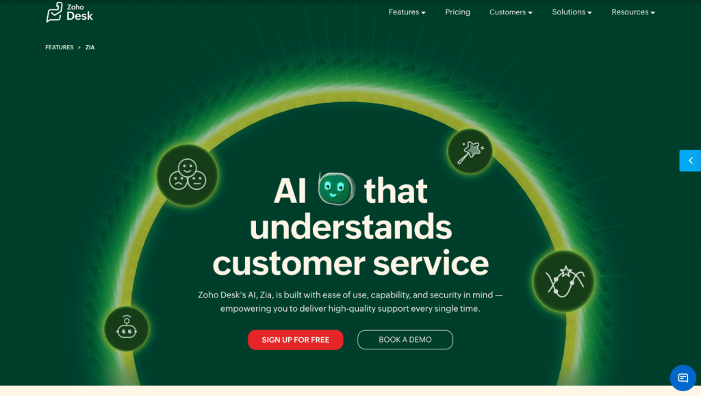 ai solutions for small business, including zoho desk