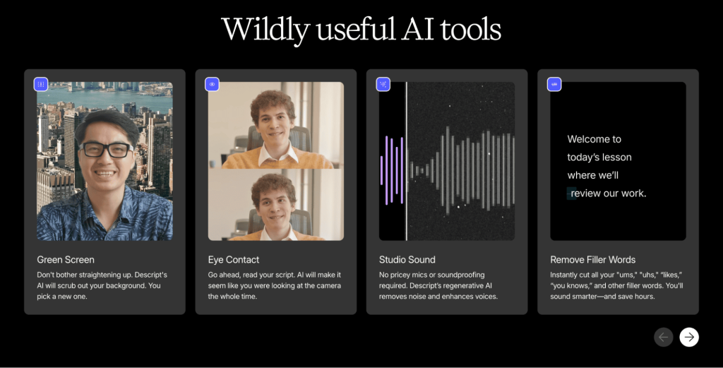 ai tools ai for entrepreneurs - Descript