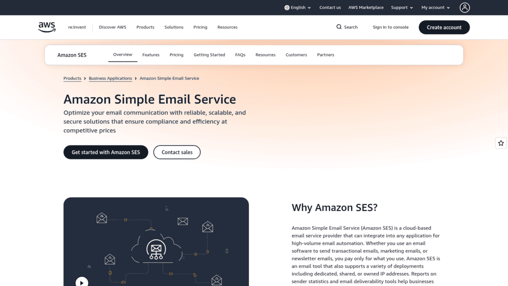 Amazon SES as one of the best email apis