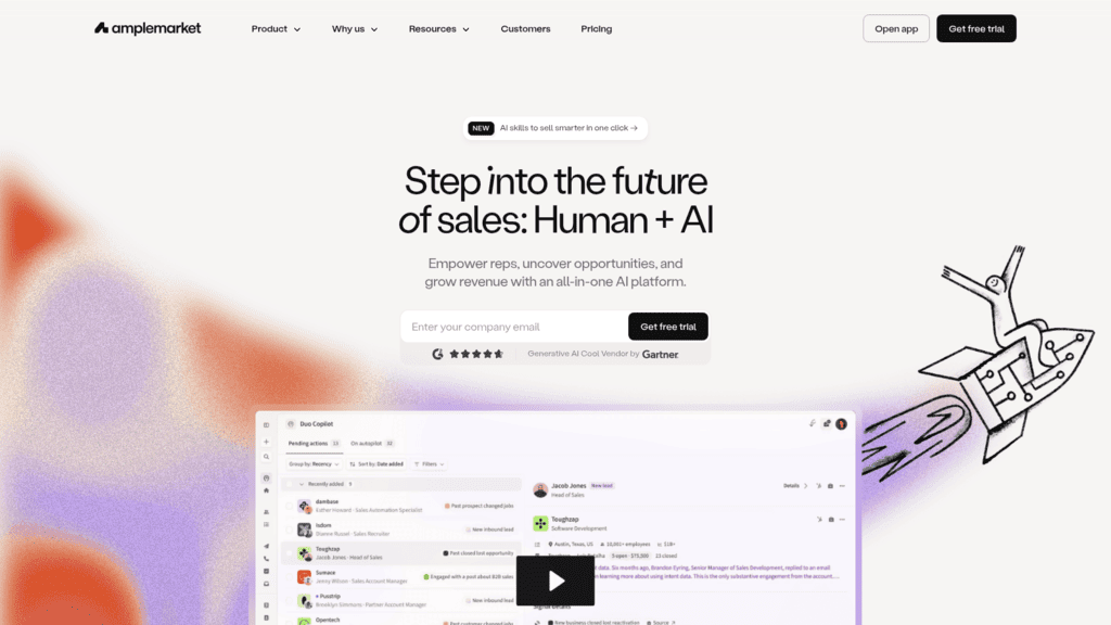 Amplemarket as one of the best sales intelligence apis