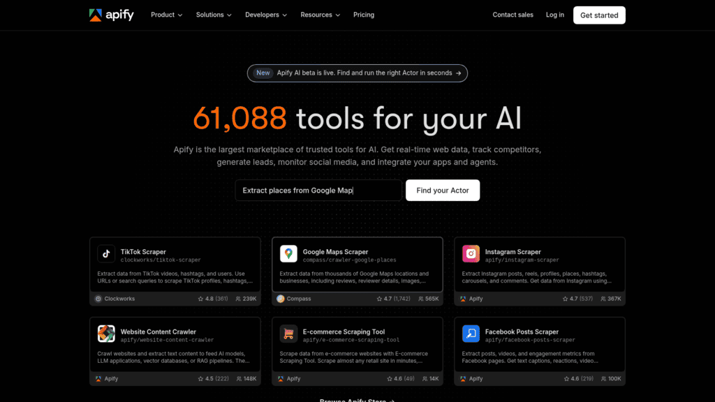 Apify as one of the best company profile apis